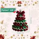 DIY Crochet Christmas Tree Kit, Handmade Crochet Christmas Tree, Tree Bow Pearl Embellishment, Beginner Christmas Crochet Kit, Christmas Craft Kit with Yarn Hook Beads Instructions