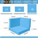 Patelai 14 Pcs Waterproof Outdoor Patio Cushion Covers Replacement 24 x 24 UV Proof Wicker Sofa Sectional Seat Slipcovers for Rattan Sectional Set Supplies, Covers Only (Bright Blue)