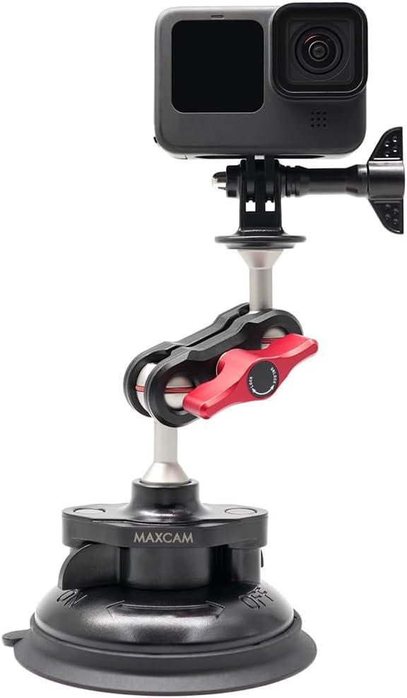 MAXCAM Aluminum Alloy Suction Cup PRO Compatible for GoPro HERO11/ HERO10/ HERO9/ HERO8 Black