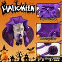 Dog Cat Witch Cape,Wizard Cloak Halloween Costume for Dogs Cats,Pet Witch Cape Halloween Costume,Dog Cat Vampire Cloak Cosplay Outfit (One Size)