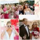 Heart Sunglasses Bride to Be Gifts - Pearl Bride Glasses for Bachelorette Party Favors (White Pearls Colored Diamonds)