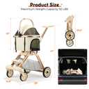 Pet Stroller for Small Dogs - 3 In1 Dog Stroller with Adjustable Handle and Detachable Carrier Car Seat, Foldable Cat Stoller with 5" Lockable All-Terrain Wheels