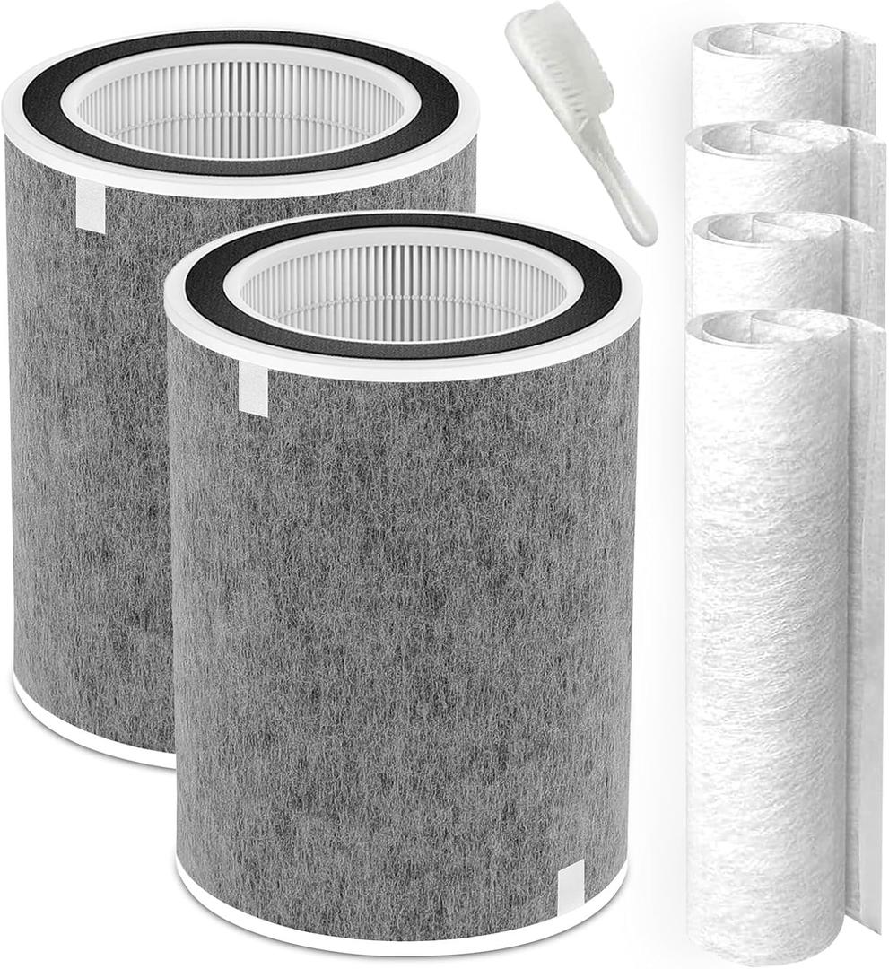2 Pack HP302 HP201 Filter Replacement Compatible with Shark HP302 HP301 HP201 HP202 HP200 AP1000 HP232 HC501 502 MAX Clean Sense iq Air Puri-fier filterPart #HE2FKBAS, HE2FKBASMB
