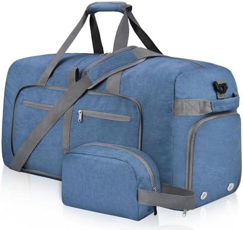 Felipe Varela Duffle Bag with Shoes Compartment and Adjustable Strap,Foldable Travel Duffel Bags for Men Women,Waterproof Duffel Bags, 150L, Blue