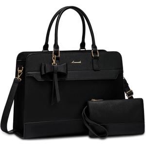 LOVEVOOK Laptop Tote Bag for Women,Leather Work Bag, Waterproof Business Teacher Bag,Large Computer Handbag Purse Briefcase,Office Gifts for Women