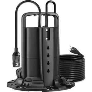 SURAIELEC 3/4 HP Automatic Swimming Pool Cover Pump, Submersible Water Pump with Check Valve Adapter & 25 FT Power Cord, 2245 GPH Water Removal for Pool Draining, Hot Tubs, Rooftops, Water Beds