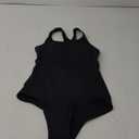 Beautikini Period Swimwear Women's One Piece Leak Proof Menstrual Bathing Suit Racerback Training Swimsuit for Teens Girls Black S