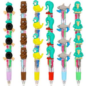 Rexinc Brainrot Party Favors 4-in-1 Pens, 24 Count Bulk Set of Multicolor Ballpoint Pens - 6 Unique Styles for Brainrot Birthday, Party Supplies & Kawaii Gifts with Assorted Ink