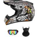 Motorcross Helmet, Off-Road Dirt Bike Helmet, ATV Helmet, Youth Motorcycle Helmet, Unisex Full-face Helmet, Comfortable and Lightweight, FMVSS-218 Safety Certified, (Small)