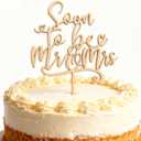 Soon to Be Mr & Mrs Wedding Cake Topper - Wooden Bride Shower Cake Decoration for Bride and Groom, Just Married, Wedding/Engagement Party Supplies