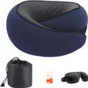 Cloud Sleep Travel Pillow360 Adjustable Neck Pillow for Airplane & OfficeNASA Memory FoamFree Eye Mask & Earplugs (Dark Blue)
