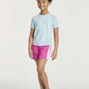 Real Essentials 5 Pack: Girls Rash Guard Swim Shirts  Short Sleeve UPF Sun Protection Tops (Ages 4-16) (L)