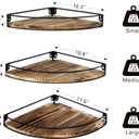 Corner Shelf Wall Mounted, Cord Hole & Guardrail, Set of 3 | Dark Brown, Corner Floating Shelves, For Cable Box, Baby Monitor, Pet Cameras, Speaker, Nursery, Bathroom, Kitchen