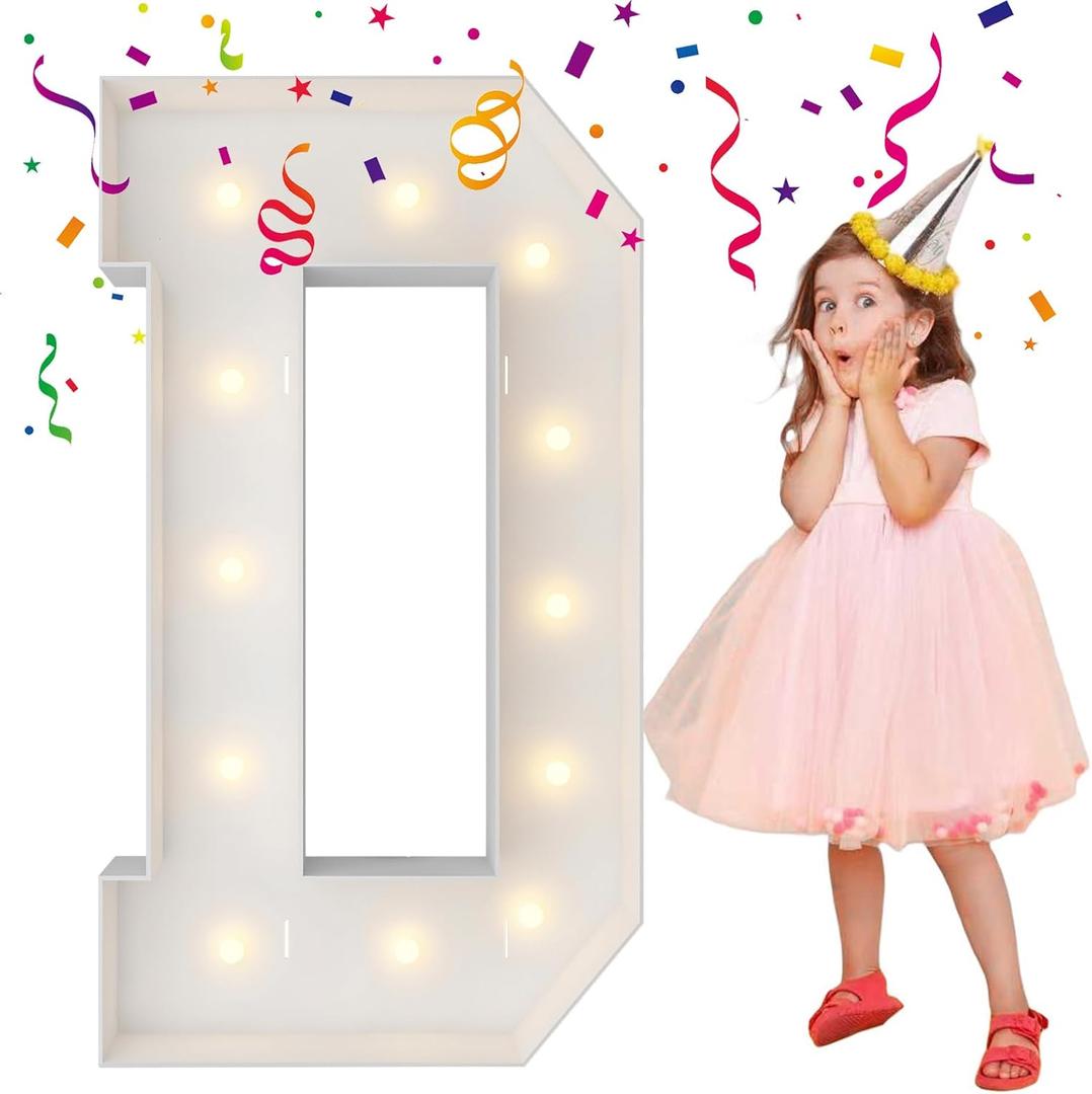 Merry Mosaics 4FT Marquee Light Up Letters, Large Marquee Letters, Mosaic Balloon Frame Letters Big Letters for Engagement Wedding Decorations Birthday Party Backdrop Decor, Balloon Arch Kit Letter D