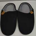 VeraCosy Men's Cozy Slip-on Slippers Corduroy Memory Foam Indoor House Shoes (11-12, Dark Black)