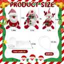 Set of 3 Christmas Stair Decoration Set Stuffed Santa Snowman Reindeer Snow Surfing Banister Decor with 6.6 Feet Snow Blanket and Light Strip for Holiday Handrail Banister Stairway Decoration