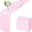 Horbaunal 6 Pack Satin Runners 12 x 72 Inch Bright Silky Smooth Satin Table Runners for Birthday Wedding Party Banquets, Light Pink