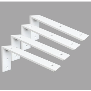 Heavy Duty Countertop Support Bracket 4 Pack - 16"x6"x2.5" White Granite Shelf L Bracket for Quartz/Granite/Wood/Concrete/Laminate Countertops
