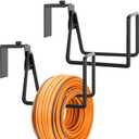 Adnee 2 Pack Garden Hose Holder - Heavy Duty Wall Mount Hose Hanger - Adjustable Hose Reel Hose Hooks for Water Hose Storage and Extension Cords (Black)