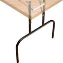 Set of 2 Folding Banquet Table Legs - Sturdy Foldable Table Legs w/Non-Slip Plastic Tips & All-Around Welds - Sleek Black Finish 19 Gauge Steel - 24" W x 72" H Standing Desk Legs