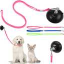Frienda 4 Pcs Dog Bathing Tether with Suction Cup Cat Restraint for Bathing Dog Grooming Tub Restraint Loops Adjustable Cat Fixed Safety Rope for Pet Shower Grooming Helper(Blue Pink Bright Green) 3.15 inches/8 cm