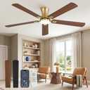 Fanbulous 60 inch ceiling fan with light, Low Profile Ceiling Fan with Light, App&Remote Control, Dimmable LED Light, Flush Mount Ceiling Fan for Indoor Bedroom Living Room, Qiuet DC Motor