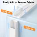 Delamu TV Cord Hider, Cord Covers for 2-3 Wires on Wall, Paintable Cable Hider Wire Covers for Cords, Easier Setup Wire Hiders for TV on Wall, Cable Cover Management to Hide Wires, W0.94H0.47in, White