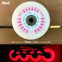 Light up Inline Skate Wheels & Roller Blade Wheels 76mm/80mm with Bearings ABEC-9 for Indoor & Outdoor use 90A Luminescence Roller Blade Wheels 4-Pack