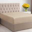 Cal King Fitted Bed Sheet - Bottom Single Fitted Sheet Only - Ultra-Soft Hotel Luxury Bedding w/ 8-16 Inch Deep Pockets - Breathable, Cooling & Wrinkle Free - Easy-Fit, Fade & Shrink Resistant - Cream