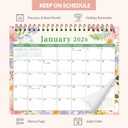 2 x Desk Calendar 2026, Desktop Calendar 2026 Standing Flip Cover 12 Month(January - December), Small Desk Planner with Stickers & Notes for Office Accessories and Home School Supplies, 8" x 6", Floral (Flowers)