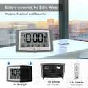 WallarGe Atomic Clock with Outdoor and Indoor Temperature - 12.5 Inch Self-Setting Digital Clock Large Display, Battery Operated Wall Clocks or Desk Clocks for Bedroom, Livingroom, Office