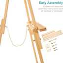 VISWIN 63" Easel Stand for Wedding Signs, Adjustable Wooden Display Easel with Holder, Tripod Floor Easel for Welcome Board, Poster, Picture, Photos, Paintings - Natural, 1 PCS