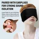 Sleep Mask, Eye Mask for Sleeping with Heads Adjustable, Earmuffs for Sleep for Men & Women, 2 in 1 Ear Mask and Blindfold, Soft Dual-Sided All-Season Eye Cover for Side Sleepers (Black)