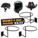 9 Pcs Helmet Holder Wall Mount - Reliable Cowboy Hat Holder for Wall Made of Sturdy Metal, Easy & Firm Installation, Convenient Storage of Helmets & Hats for Entryway Organization - 35 Lbs Max Load