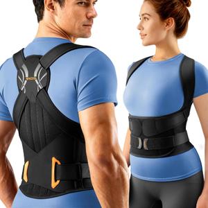 Slim-Fit Posture Corrector for Women & Men, 6-Stay Back Straightener, Medium