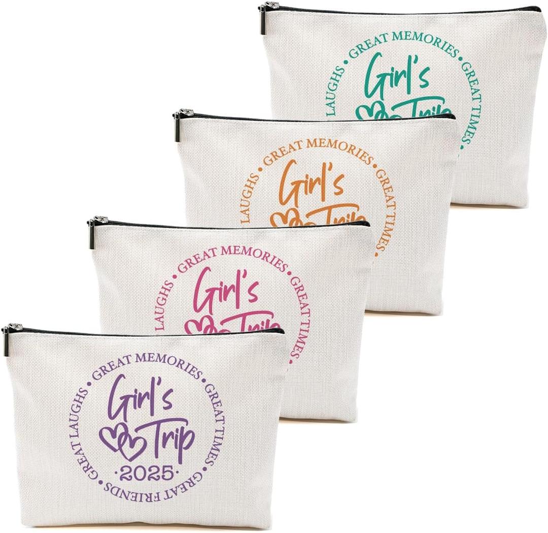 1 Pcs 3 Pcs 4 Pcs Makeup Bag, Girls Trip Gifts Favors Girls Weekend Gifts, Friendship Gifts for Women Bestie Bride