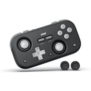 IINE Retro Pocket Wireless Game Controller  Compact Gamepad with Hall Effect Joysticks, Customizable Buttons, 1000Hz Polling Rate  Compatible with PC, Switch, Mobile, Steam Deck, Tablet (Black)