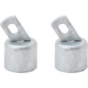 VIVIDA 1-5/8" Top Rail End for Chain Link Fence, Rail End Cap for 1-5/8" OD Pipe, Galvanized Steel, 2 PCS