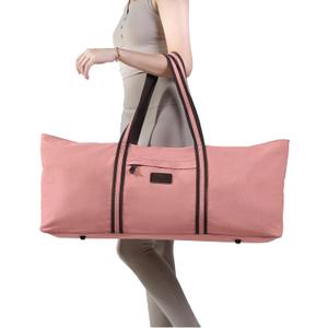with Multi-Functional Storage Pockets Full-Zip Extra Large Yoga Mat Tote Bag Sports Gym Pilates Bag (Pink)