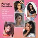 14 Inch Drawstring Ponytail Extension for Black Women, Curly Long Hair Ponytail, Natural Black Pony Tails Hair Extensions with Secure Fit for Easy Daily Wear (8H30)