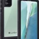 Lanhiem Galaxy Note 20 Case, Built-in Screen Protector with Fingerprint Film Waterproof Dustproof Case, Full Body Heavy Duty Protective Cover for Samsung Galaxy Note 20 6.7 inch (Black/Clear)