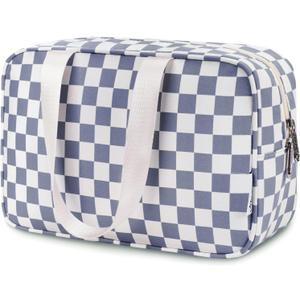 Narwey Large Toiletry Bag Women Large Cosmetic Bag Travel Makeup Bag Organizer Medicine Bag for Toiletries Essentials Accessories (Grayish Blue Checkerboard) Narwey Large Toiletry Bag Women Large Cosmetic Bag Travel Makeup Bag Organizer Medicine Bag for Toiletries Essentials Accessories (Grayish Blue Checkerboard)