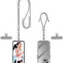 Set of 2, Phone Lanyard- 1 x Adjustable Neck Strap,1 x Wrist Strap,2 x Pads,Universal Crossbody Cell Phone Lanyard for Travel Essentials,Wrist lanyards for Keys,ID Badges,Compatible with Most Smartphones