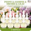 Plug Ins Refills Air Freshener, 12 Count
Peony, Jasmine, Orchid, Lilac, Summer Scent for Home and Bathroom, Compatible with Air Wick & Glade,Not Include Glade Plus