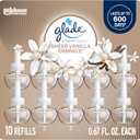 Glade PlugIns Refills Air Freshener, Sheer Vanilla Embrace, Scented and Essential Oils for Home and Bathroom, 0.67 Fl Oz, 10 Count