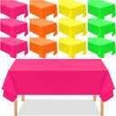 Peryiter 12 Pack Assorted Neon Color Plastic Tablecloth Disposable Rectangle Tropical Colored Table Cover Neon Party Supplies Birthday Wedding Picnic Home Decoration(54 x 108 Inch,Bright Color)