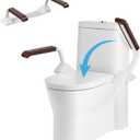 Toilet Safety Rails for Seniors520lbs), Adjustable Toilet Handle for The Elderly and Disabled, Handicap Toilet Safety Frame Grab Bars, Toilet Support Rails