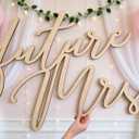 Future Mrs Wooden Wedding Sign - Engagement party, premarital bachelor party,Bridal Shower Decor, Engagement Party Decoration,Rustic Wood Sign for Bride, Wedding Wall Art theme party photo booth