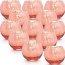 12 Pcs Rose Gold Candle Holders for Birthday Party Decorations- Mercury Glass Votives Tea Lights Holders for Wedding/Bridal Shower/Mother's Day Table Centerpieces, Rose Gold Party Supplies for Women