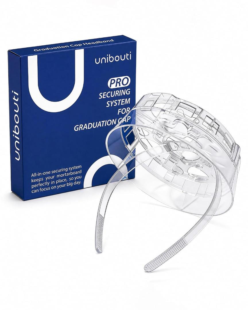 Original Graduation Cap Headband Insert, Secure Your Grad Cap & Preserve Curly, Natural, and All Hairstyles on Graduation Day (Clear)
